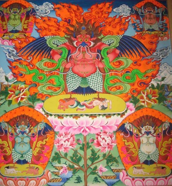 five-color-garuda | Tour Travel Tibet five color garuda